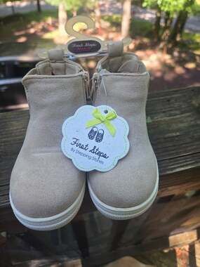 First Steps by Stepping Stones Toddler Side Zip Casual Booties Size 6